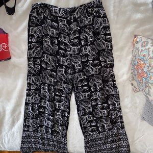 Flowy elephant print pants